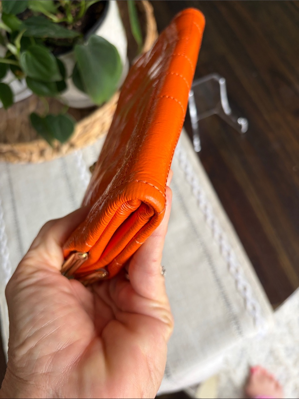 HOBO Lauren Clutch Orange Patent Frame Clutch - Picture 9 of 12